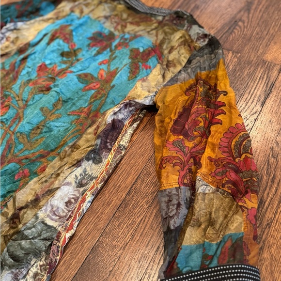 Beate Heymann Multicolor Bohemian Silk Blouse Size 4 - Picture 8 of 9
